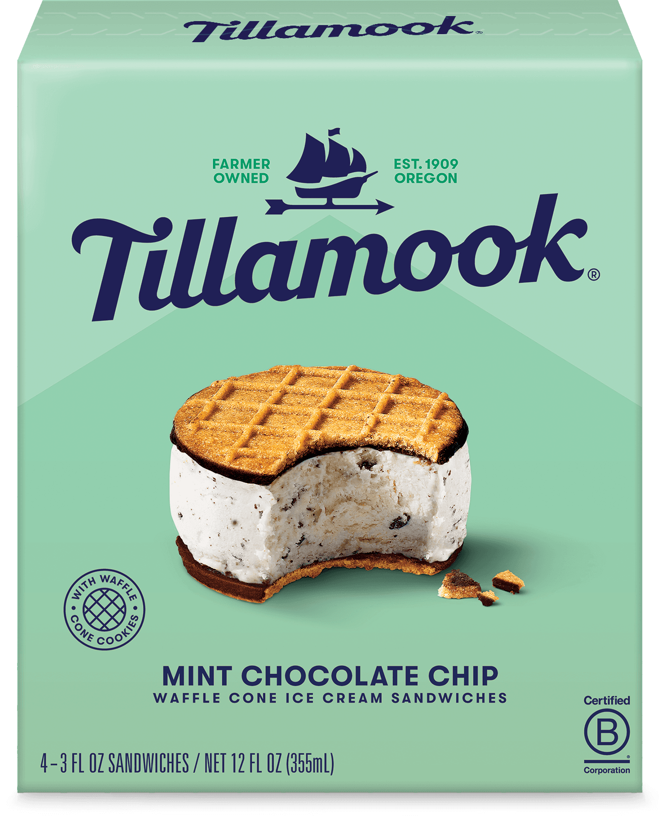 Mint chocolate Chip Ice Cream Sandwiches