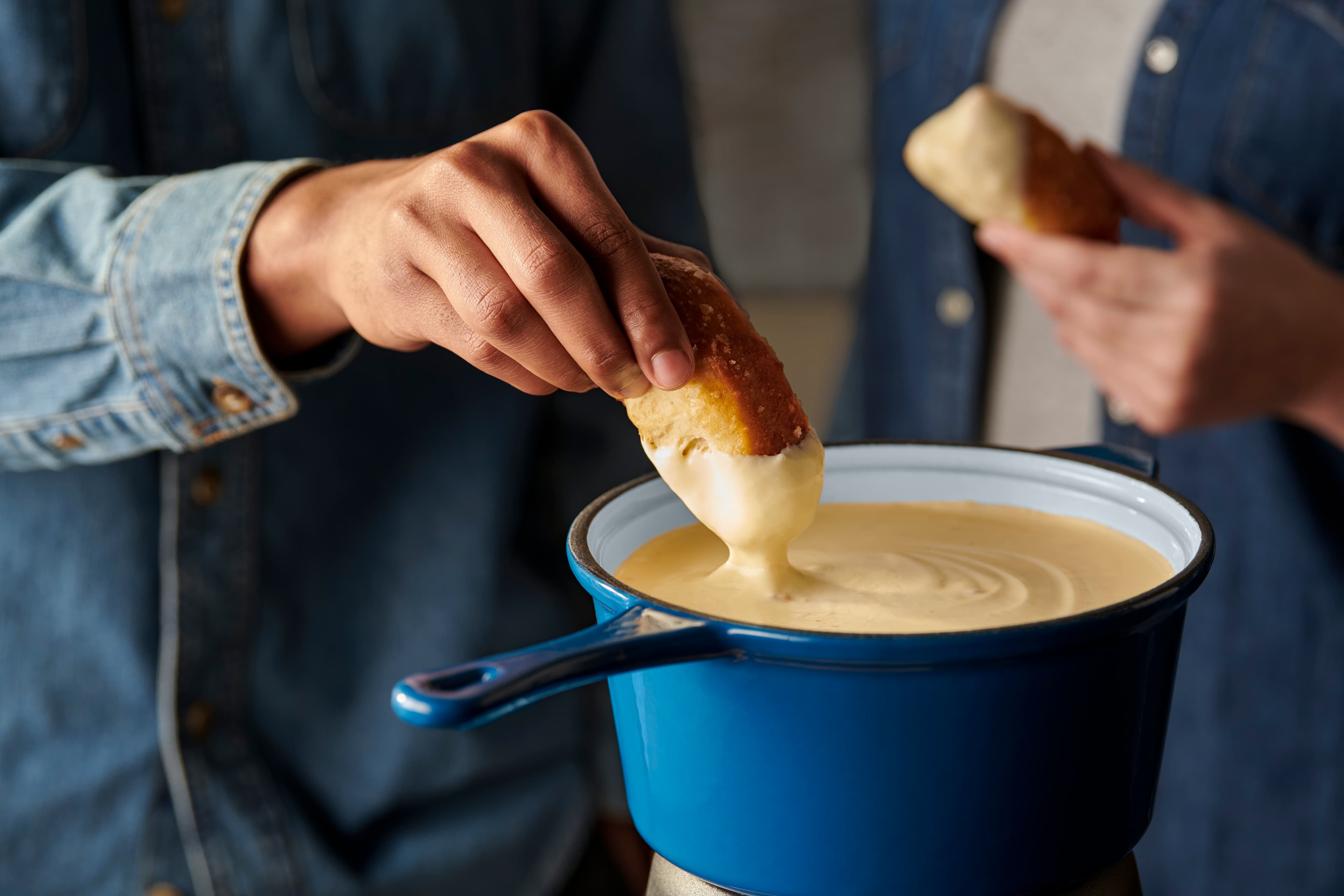 Soft Pretzels and Fondue Cheese