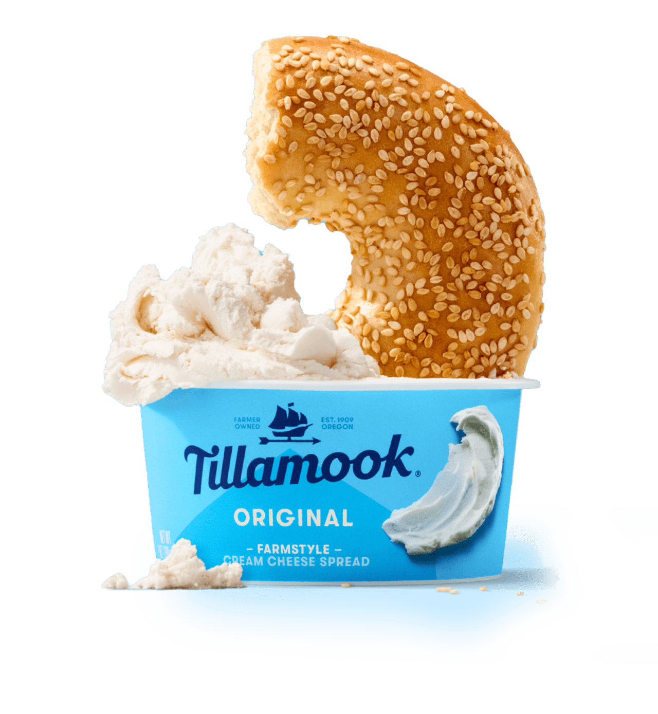 Tillamook Original Cream Cheese with bagel