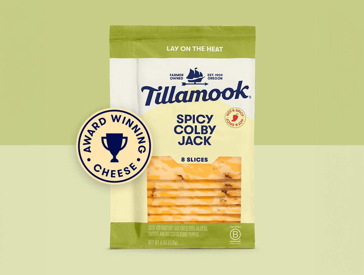 Spicy colby jack cheese slices